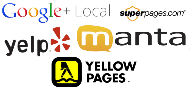 GOOGLE LOCAL , SUPERPAGES, YELLOWPAGES, MANTA, YELP