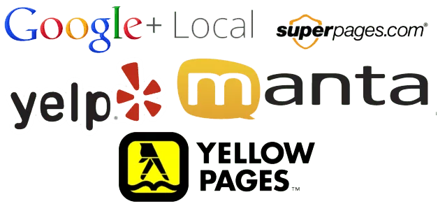 GOOGLE LOCAL , SUPERPAGES, YELLOWPAGES, MANTA, YELP
