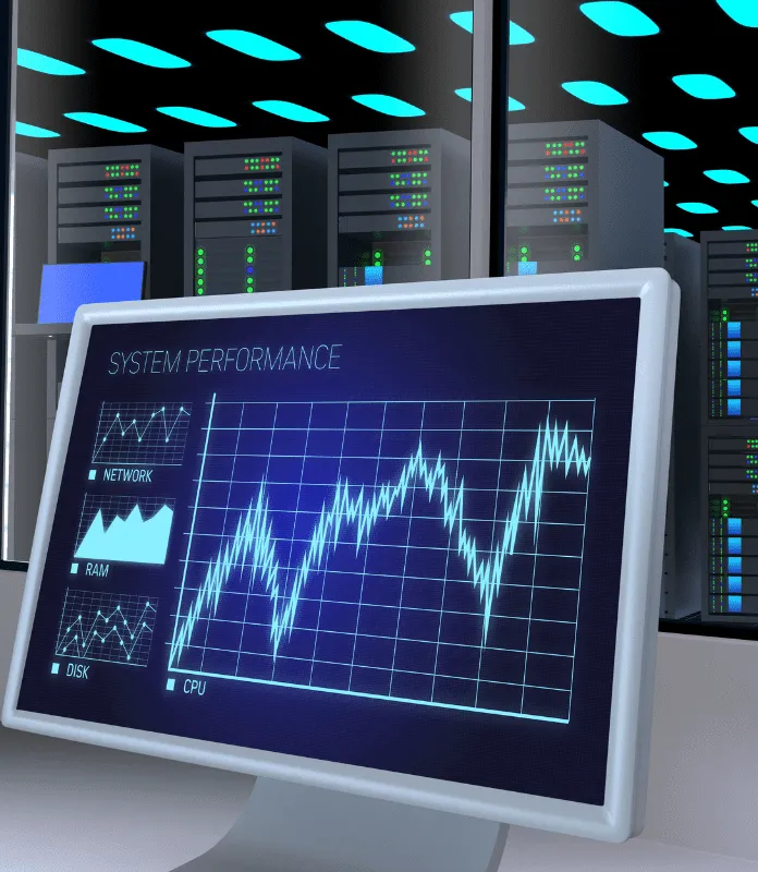 NEXSYS Virtual Network Operation Center - Computer Screen with Performance Graphs