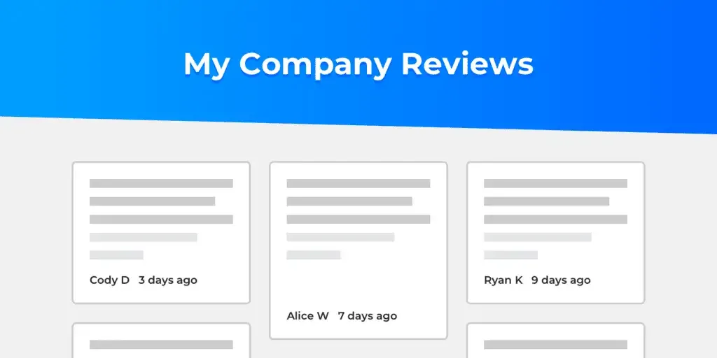 Company Reviews page template